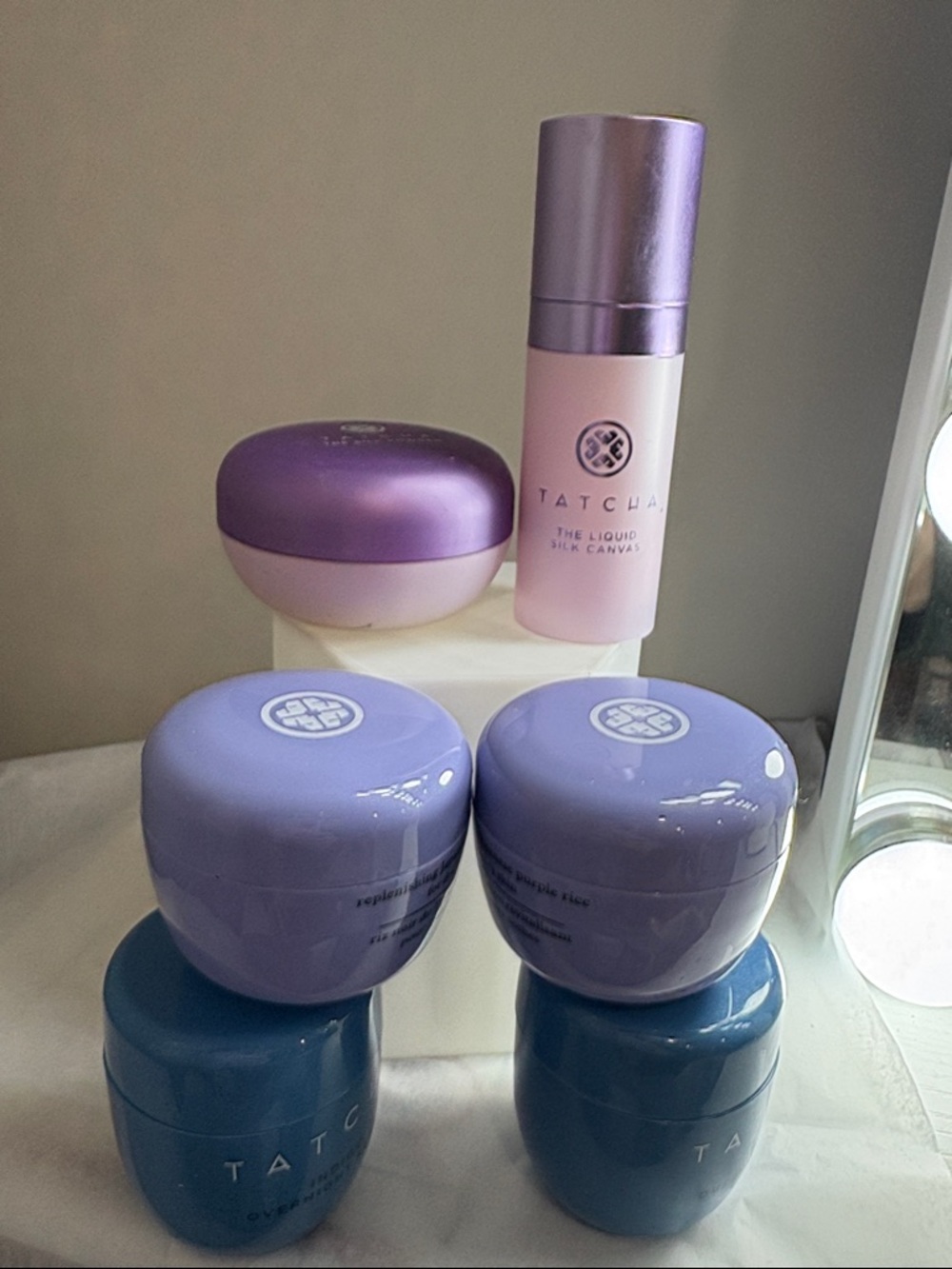 TATCHA the Dewy Indigo Overnigt hSilk Canvas Luxury Sephora Bundle New Unused